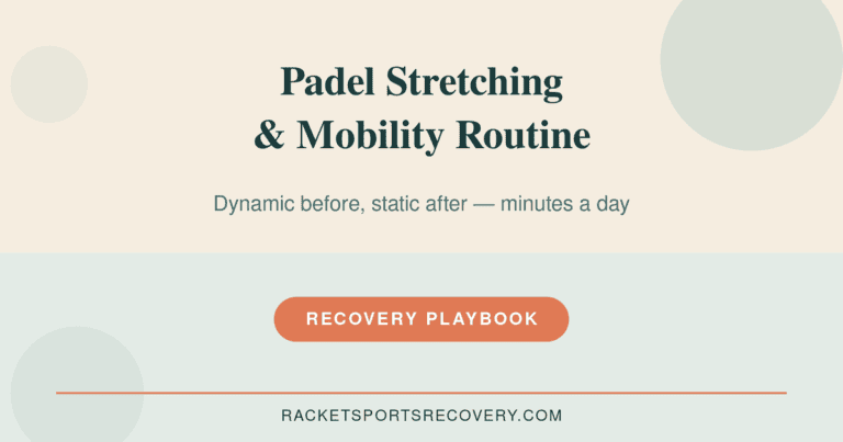 Featured image for The Complete Padel Stretching & Mobility Routine (2027) — padel stretching routine illustrated